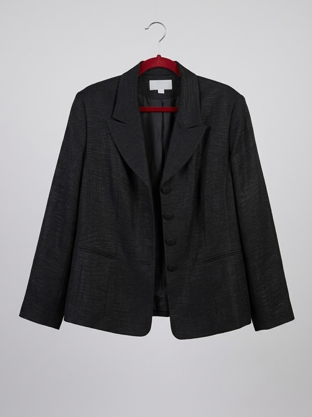 Classic Black Women's Blazer Jacket - Tailored Button Front